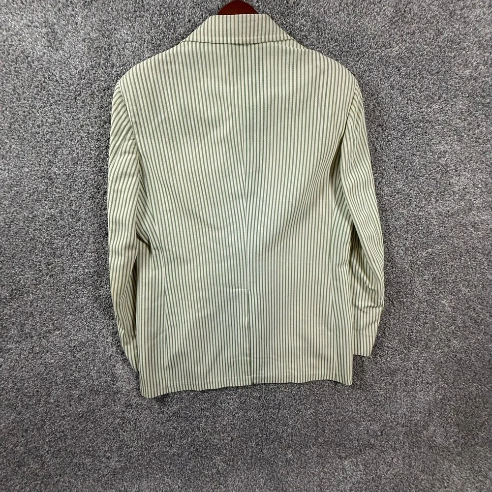 Palm Beach Vintage Mens 42R Blazer Green White Striped Sport Coat